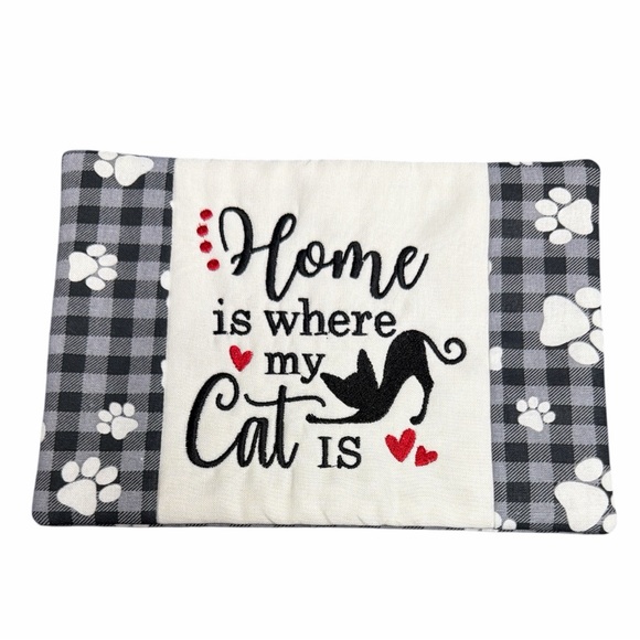 Hand Crafted Mug Rug Coaster Embroidered Cotton Fabric Padded Absorbs Liquid - Picture 1 of 9